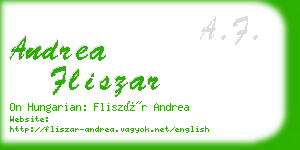 andrea fliszar business card